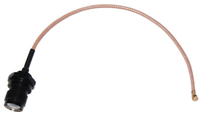 CA178-RTNCB-UFL-6 U.Fl to RP-TNC Female bulkhead pigtail cable  6 inches (155mm) long for 3/8 inch hole